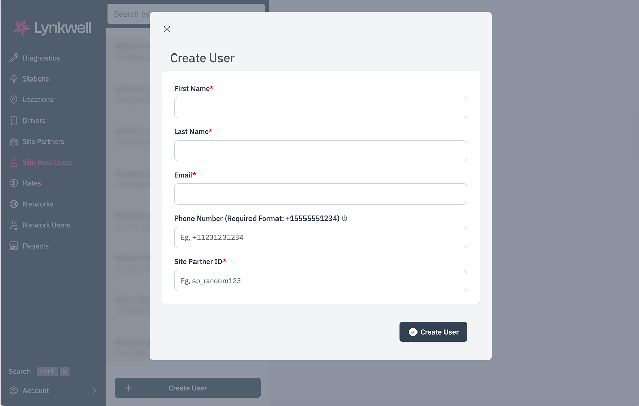 Create-site-host-user