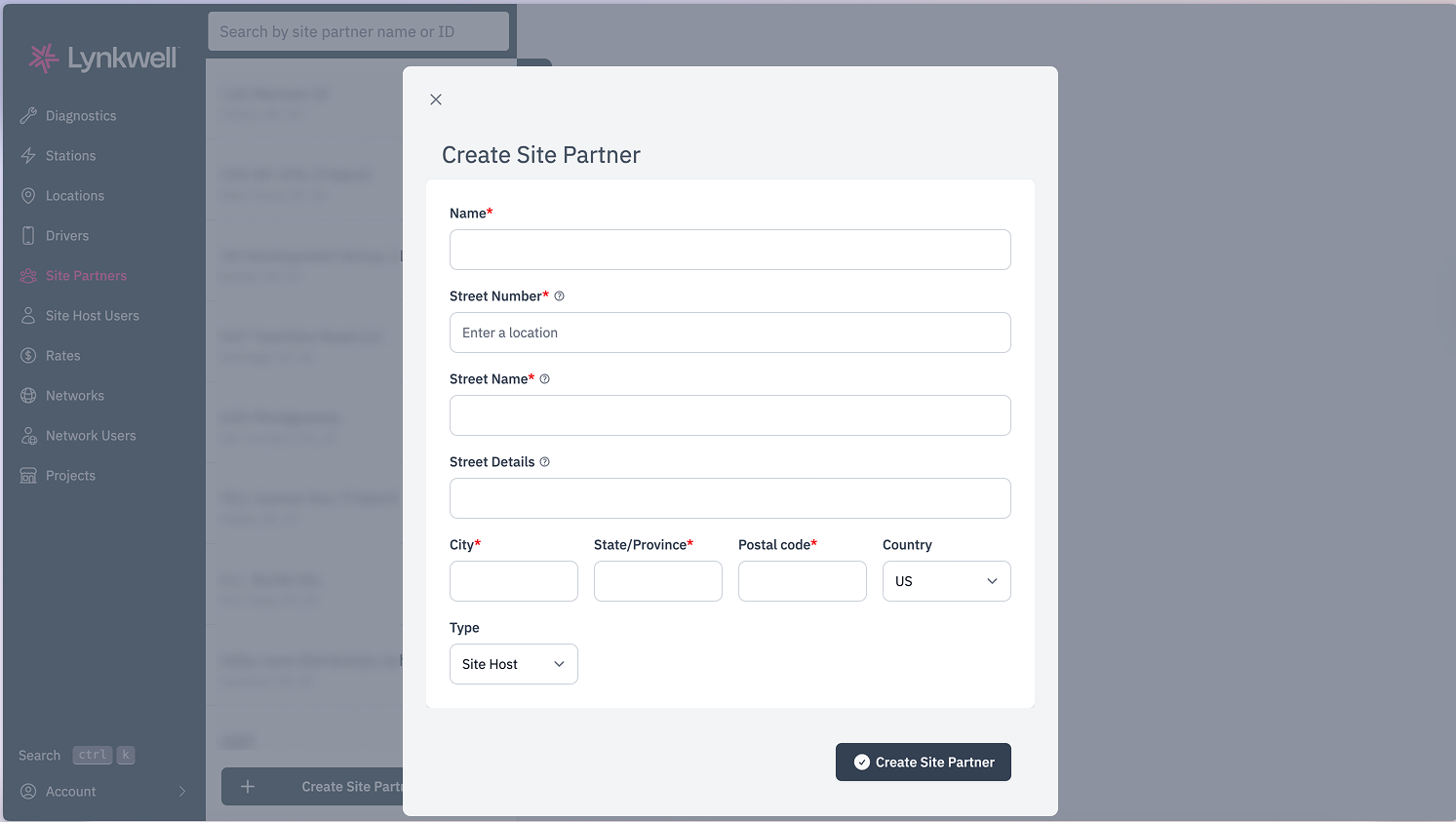 Create Site Partner