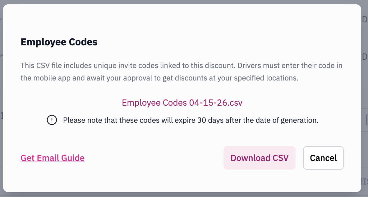 Download Codes
