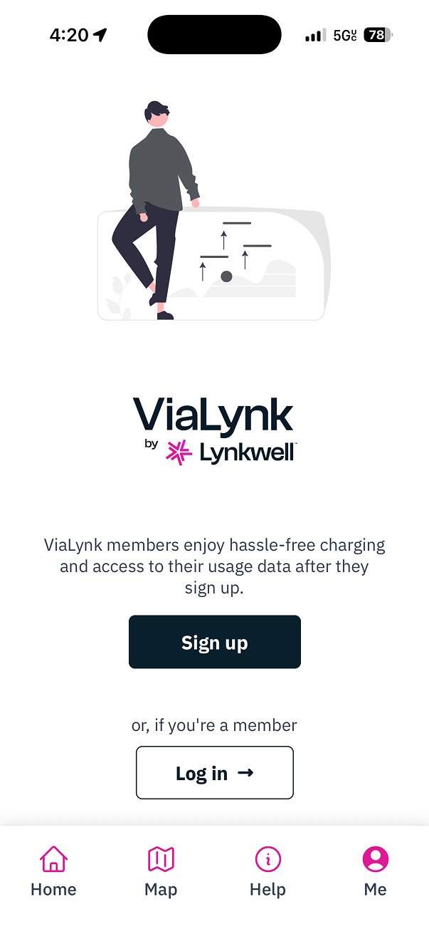 Mobile app sign up screen
